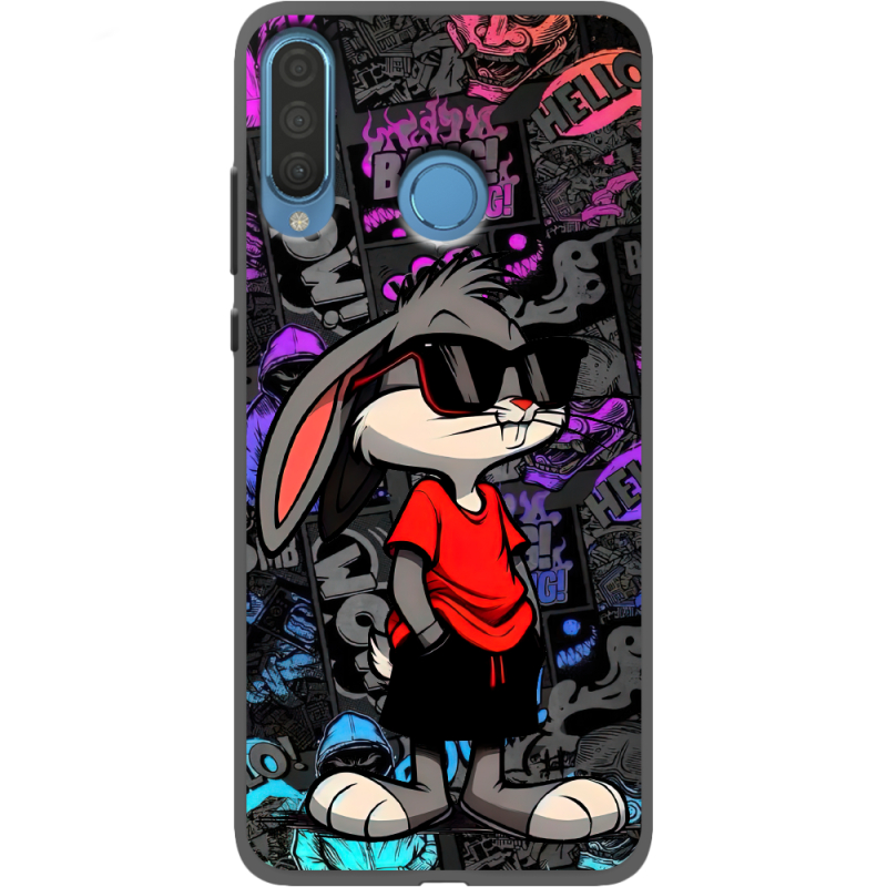 Черный чехол Uprint Huawei P30 Lite Малий вухань