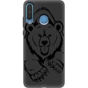 Черный чехол Uprint Huawei P30 Lite Grizzly Bear