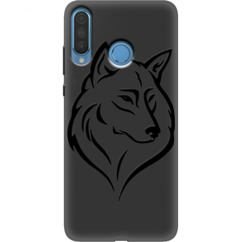 Черный чехол Uprint Huawei P30 Lite Wolf