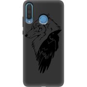 Черный чехол Uprint Huawei P30 Lite Wolf and Raven