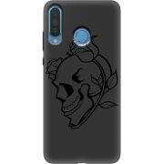 Черный чехол Uprint Huawei P30 Lite Skull and Roses