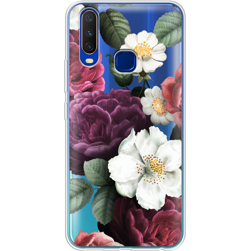 Прозрачный чехол Uprint Vivo Y15 Floral Dark Dreams