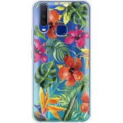 Прозрачный чехол Uprint Vivo Y15 Tropical Flowers