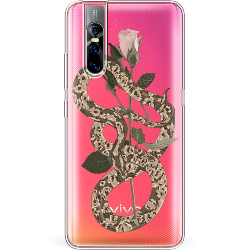 Прозрачный чехол Uprint Vivo V15 Pro Glamor Snake