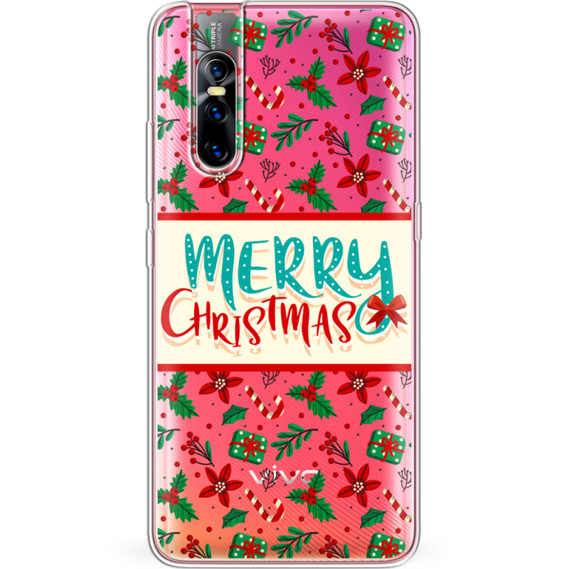 Прозрачный чехол Uprint Vivo V15 Pro Vintage Christmas Pattern