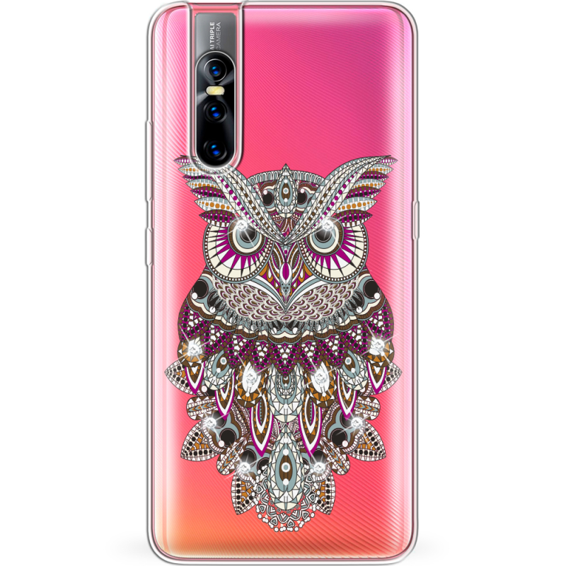 Чехол со стразами Vivo V15 Pro Owl