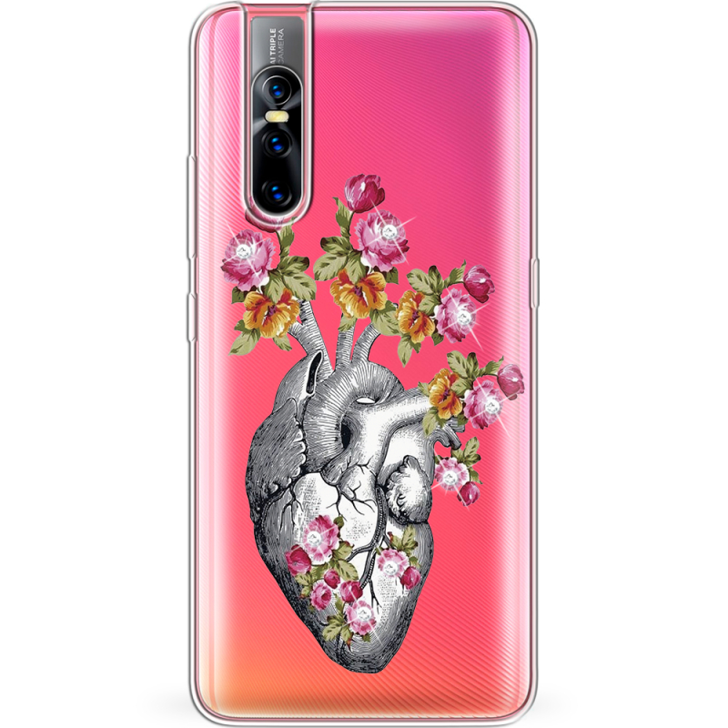 Чехол со стразами Vivo V15 Pro Heart