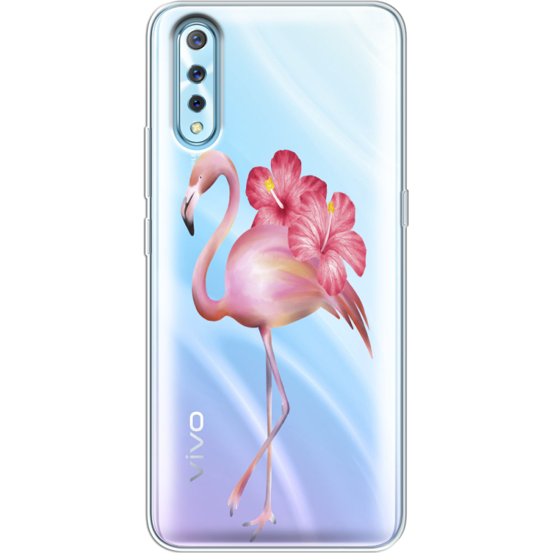 Прозрачный чехол Uprint Vivo V17 Neo Floral Flamingo