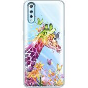 Прозрачный чехол Uprint Vivo V17 Neo Colorful Giraffe