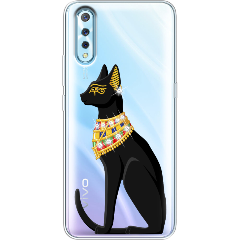 Чехол со стразами Vivo V17 Neo Egipet Cat