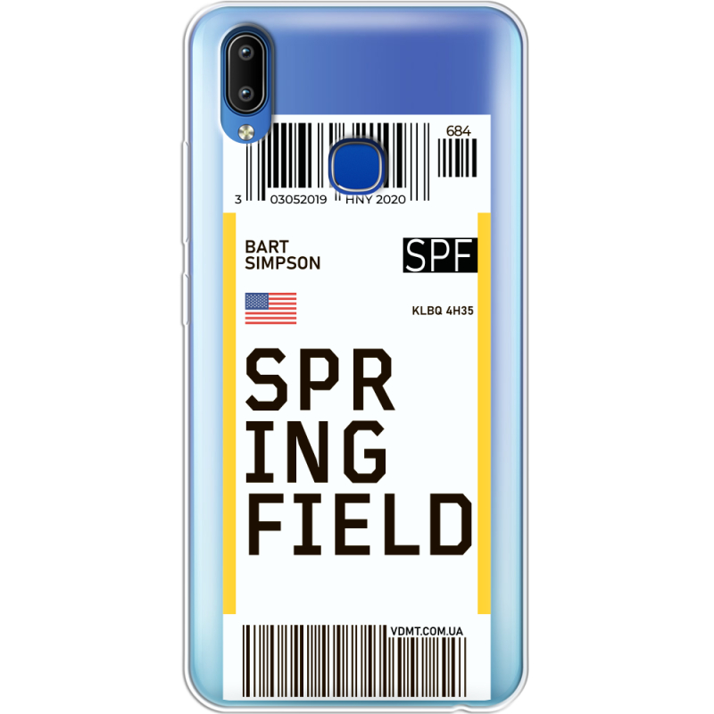 Прозрачный чехол Uprint Vivo Y93 Lite Ticket Springfield