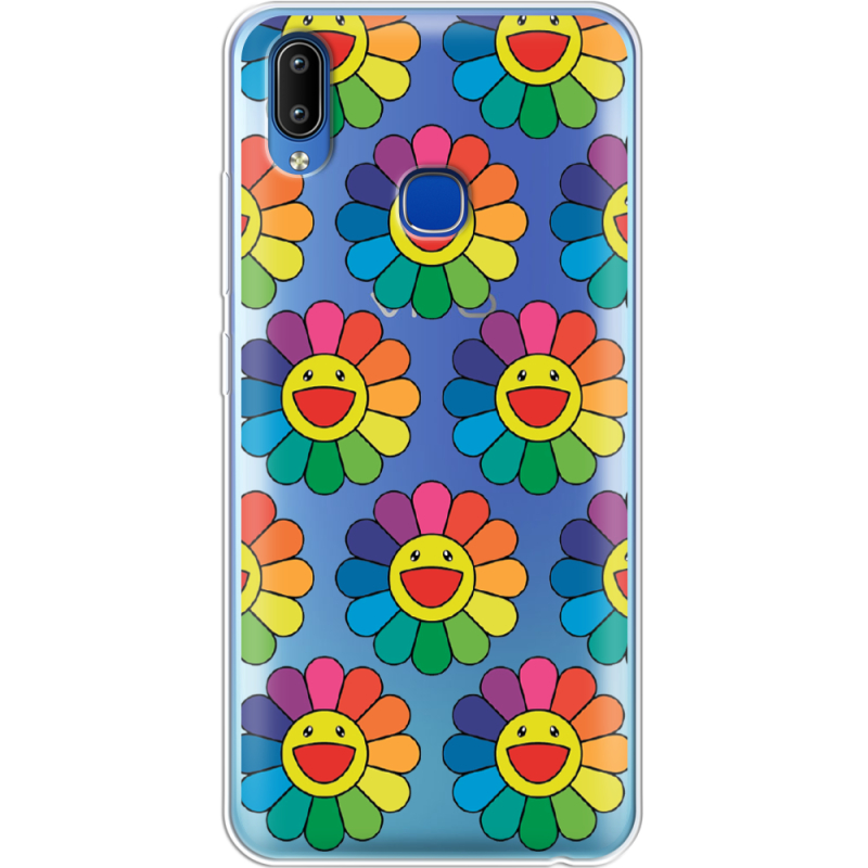 Прозрачный чехол Uprint Vivo Y93 Lite Hippie Flowers