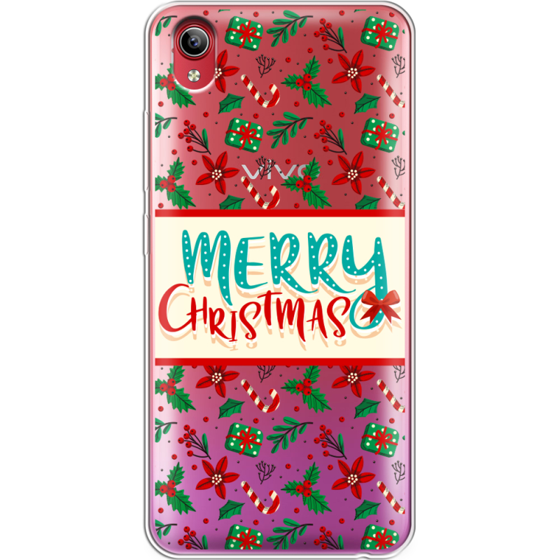 Прозрачный чехол Uprint Vivo Y91C Vintage Christmas Pattern