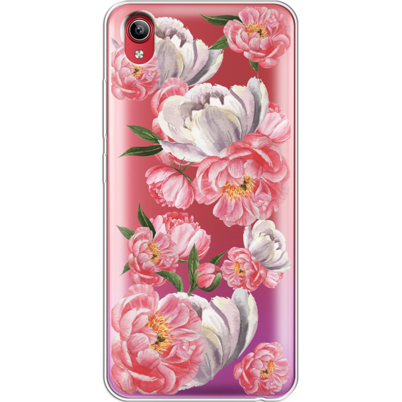 Прозрачный чехол Uprint Vivo Y91C Peony Watercolor Style