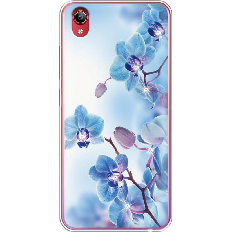 Чехол со стразами Vivo Y91C Orchids