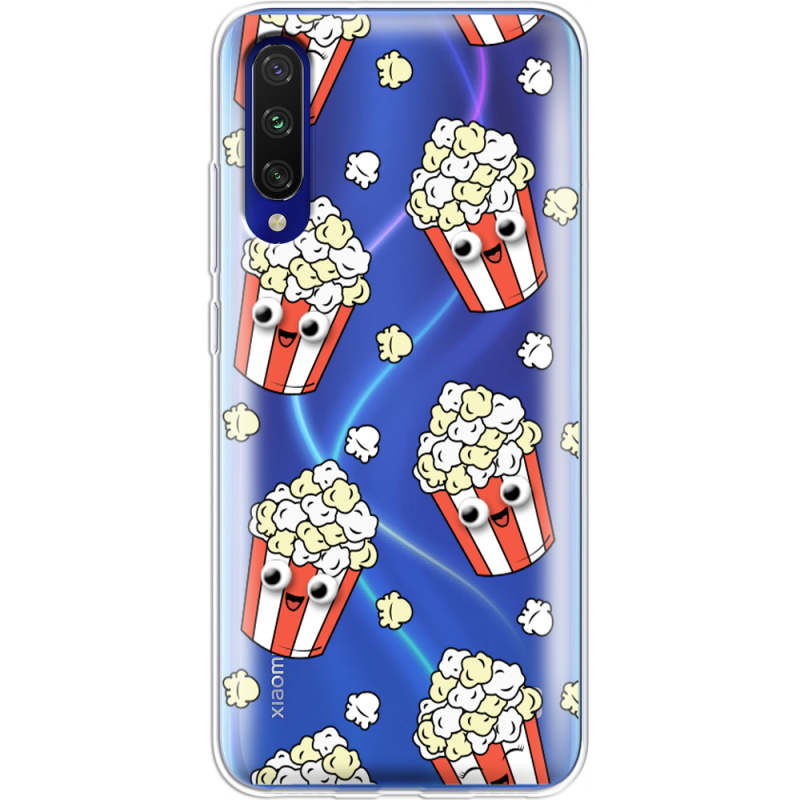 Прозрачный чехол Uprint Xiaomi Mi A3 с 3D-глазками Popcorn