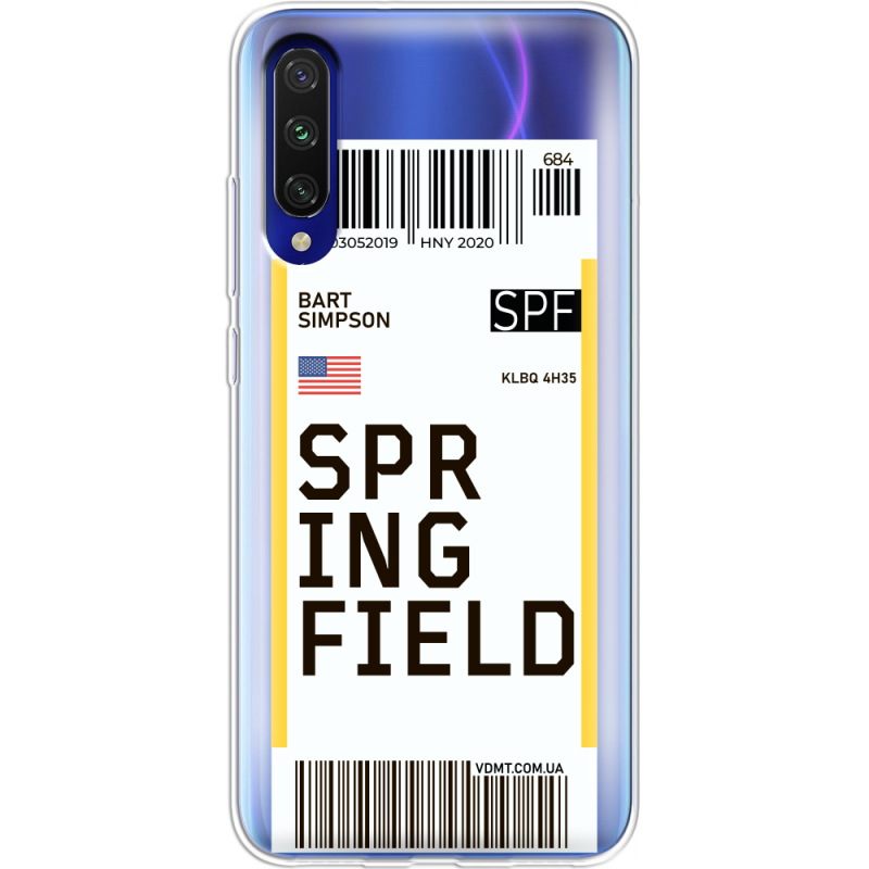 Прозрачный чехол Uprint Xiaomi Mi A3 Ticket Springfield