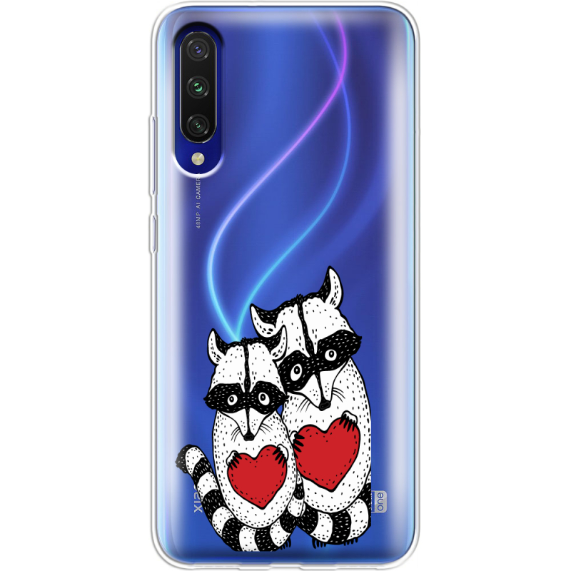 Прозрачный чехол Uprint Xiaomi Mi A3 Raccoons in love