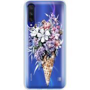 Чехол со стразами Xiaomi Mi A3 Ice Cream Flowers