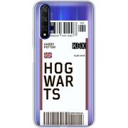 Прозрачный чехол Uprint Honor 20 Ticket Hogwarts