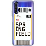 Прозрачный чехол Uprint Honor 20 Ticket Springfield