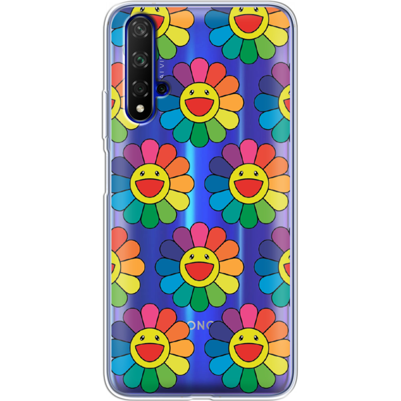 Прозрачный чехол Uprint Honor 20 Hippie Flowers