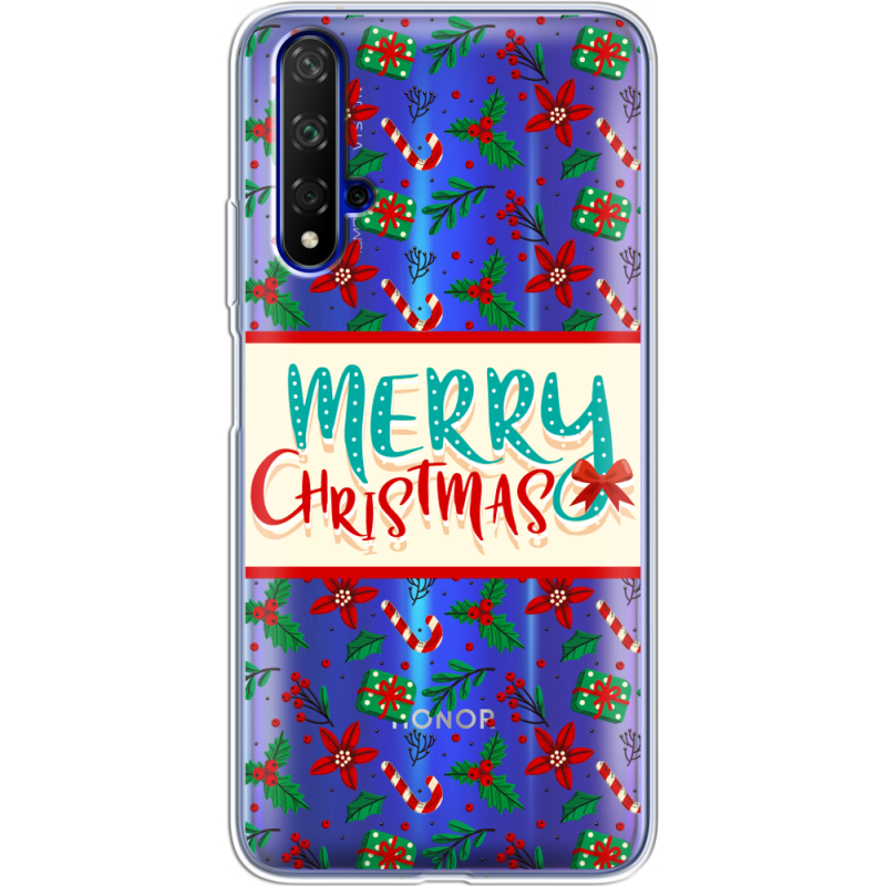 Прозрачный чехол Uprint Honor 20 Vintage Christmas Pattern