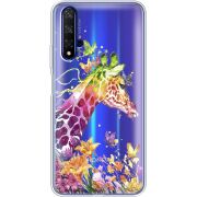 Прозрачный чехол Uprint Honor 20 Colorful Giraffe