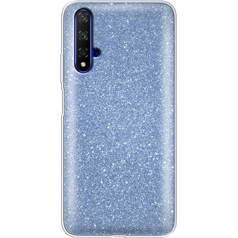 Чехол с блёстками Honor 20 Голубой