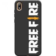 Черный чехол Uprint Huawei Y5 2019 Free Fire White Logo