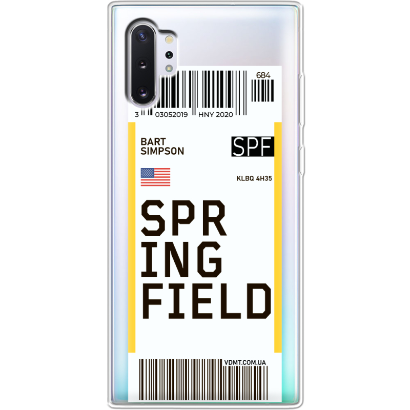 Прозрачный чехол Uprint Samsung N975 Galaxy Note 10 Plus Ticket Springfield