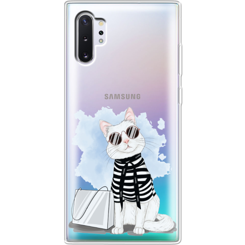 Прозрачный чехол Uprint Samsung N975 Galaxy Note 10 Plus Cat Style