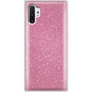 Чехол с блёстками Samsung N975 Galaxy Note 10 Plus Розовый