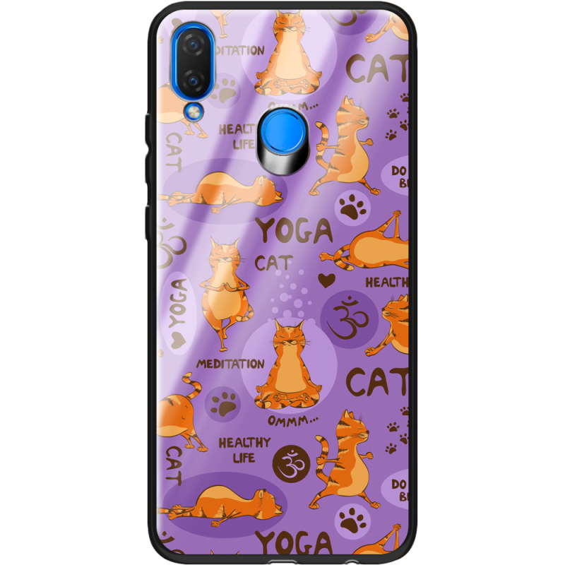 Защитный чехол BoxFace Glossy Panel Huawei P Smart Plus Yoga Cat