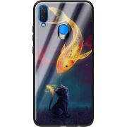 Защитный чехол BoxFace Glossy Panel Huawei P Smart Plus Kitten And Fish