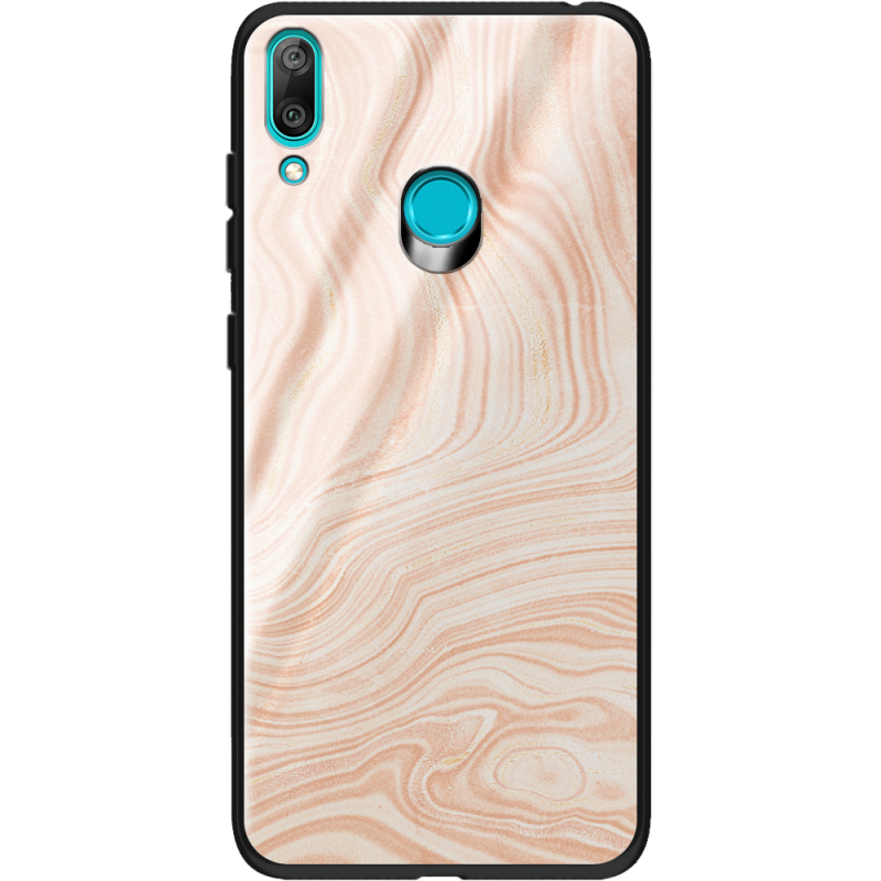 Защитный чехол BoxFace Glossy Panel Huawei Y7 2019 Delicate Marble