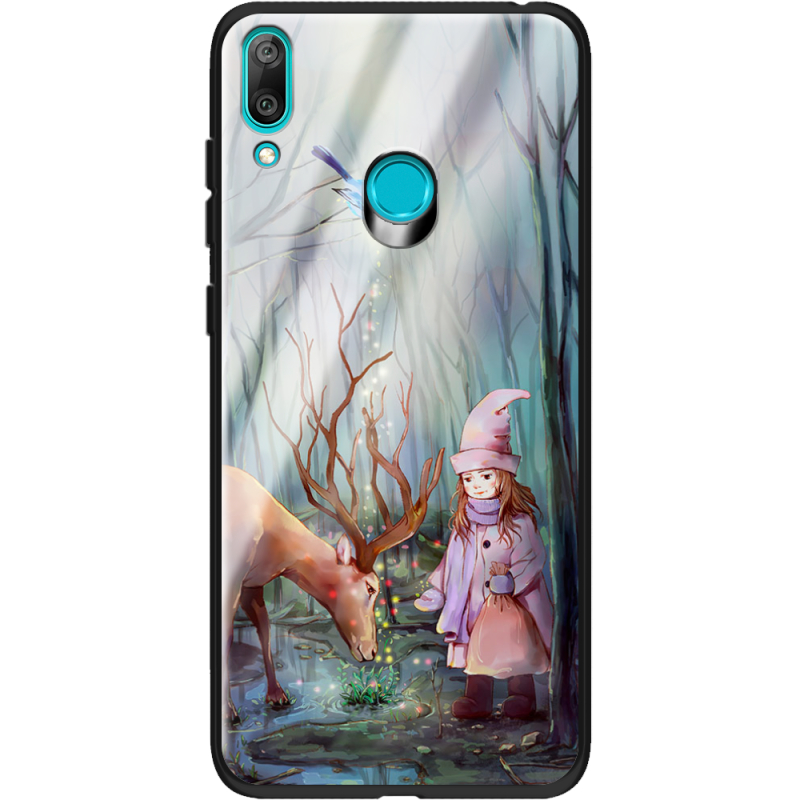 Защитный чехол BoxFace Glossy Panel Huawei Y7 2019 Girl And Deer