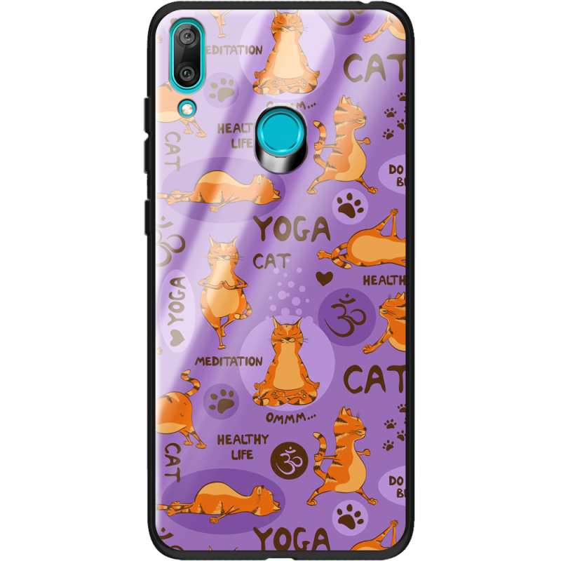 Защитный чехол BoxFace Glossy Panel Huawei Y7 2019 Yoga Cat