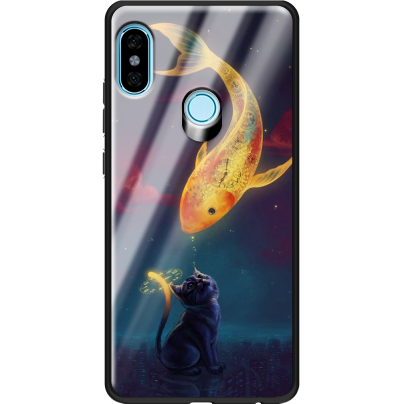 Защитный чехол BoxFace Glossy Panel Xiaomi Redmi Note 5 / Note 5 Pro Kitten And Fish