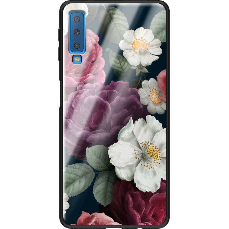 Защитный чехол BoxFace Glossy Panel Samsung Galaxy A7 2018 Peonies