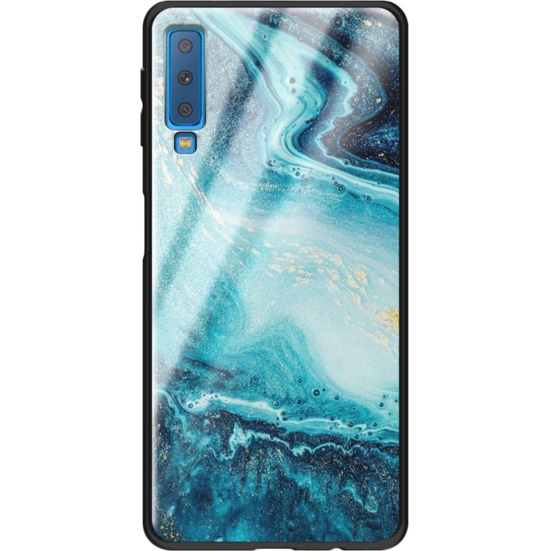 Защитный чехол BoxFace Glossy Panel Samsung Galaxy A7 2018 Blue Marble
