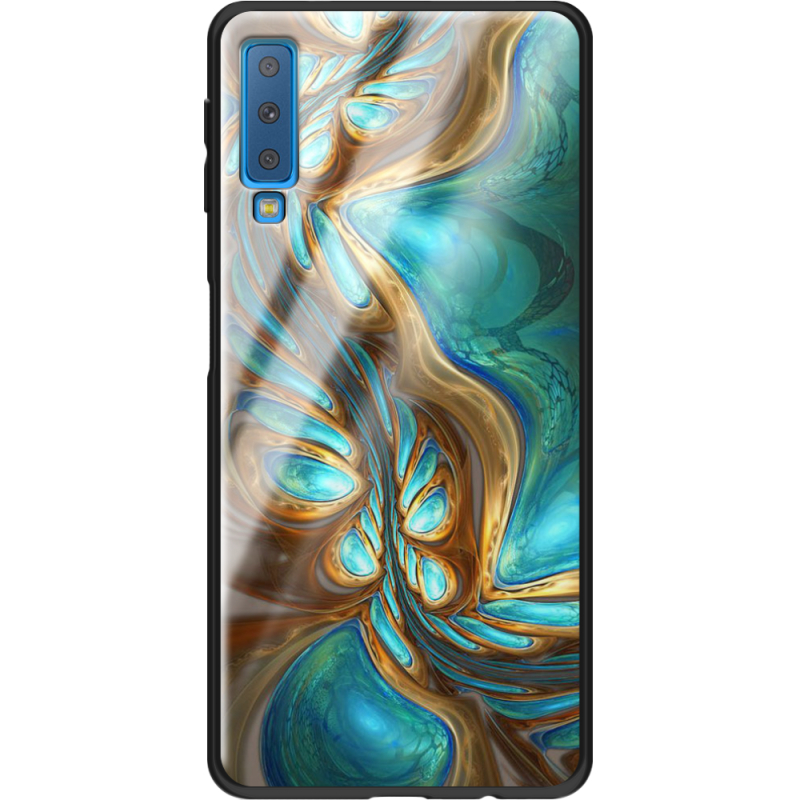 Защитный чехол BoxFace Glossy Panel Samsung Galaxy A7 2018 Blue Abstraction