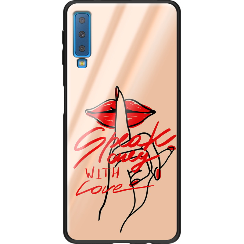 Защитный чехол BoxFace Glossy Panel Samsung Galaxy A7 2018 Speak Only Whith Love