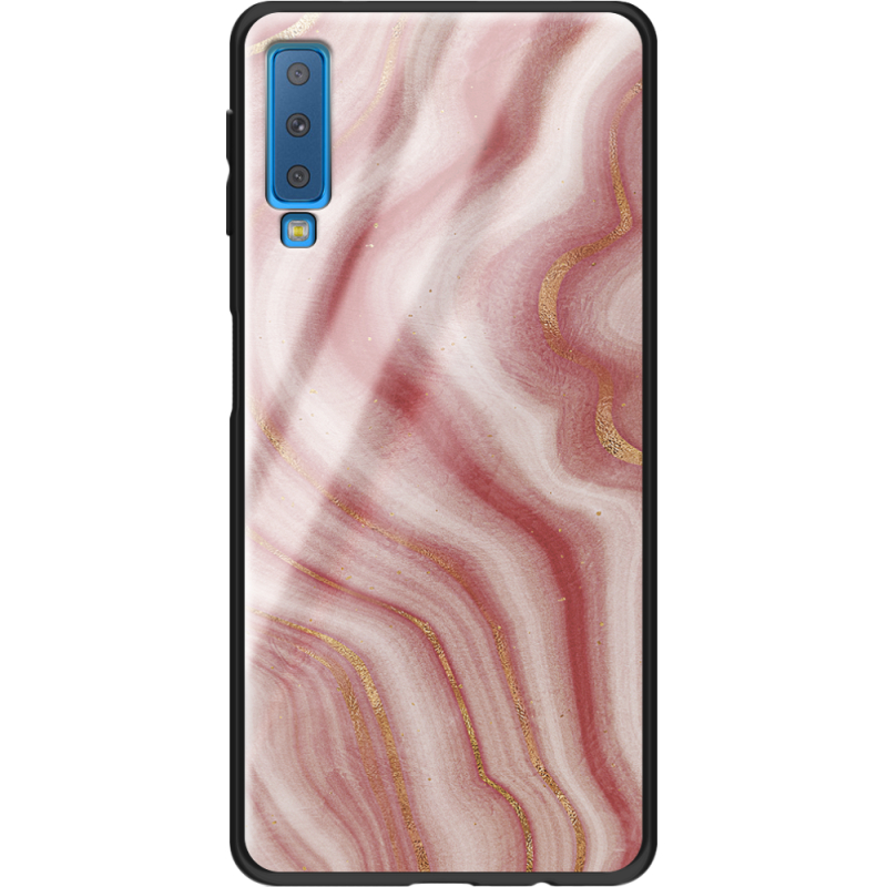 Защитный чехол BoxFace Glossy Panel Samsung Galaxy A7 2018 Print Marble