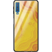 Защитный чехол BoxFace Glossy Panel Samsung Galaxy A7 2018 Yellow Marble