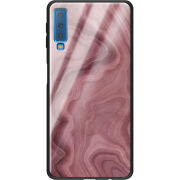 Защитный чехол BoxFace Glossy Panel Samsung Galaxy A7 2018 DarkRed Marble