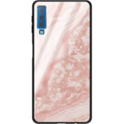 Защитный чехол BoxFace Glossy Panel Samsung Galaxy A7 2018 Pink Marble