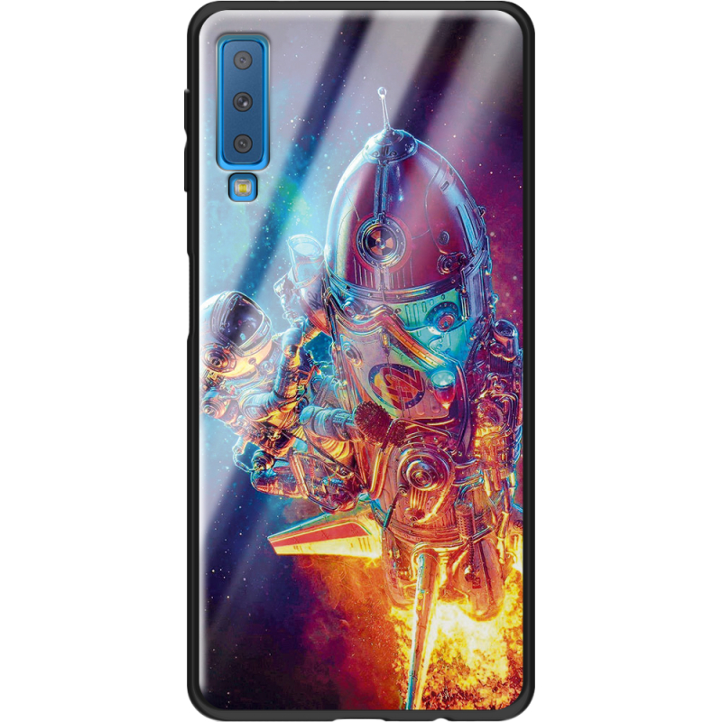 Защитный чехол BoxFace Glossy Panel Samsung Galaxy A7 2018 Astronaut in Space