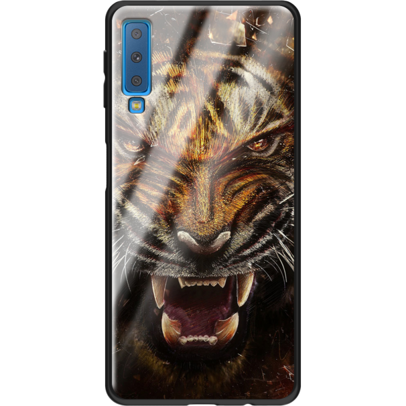 Защитный чехол BoxFace Glossy Panel Samsung Galaxy A7 2018 Tiger
