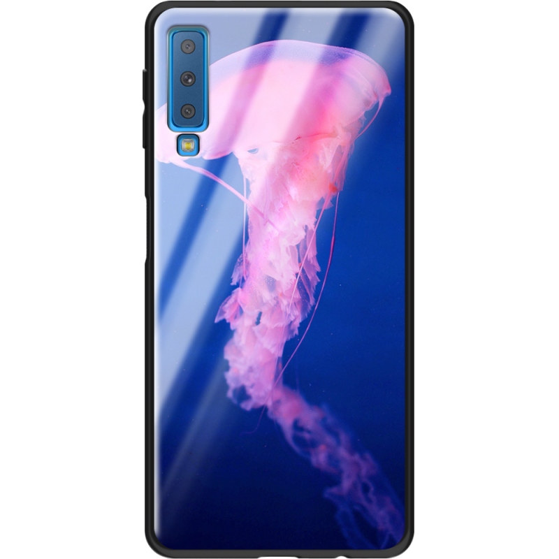 Защитный чехол BoxFace Glossy Panel Samsung Galaxy A7 2018 Jellyfish
